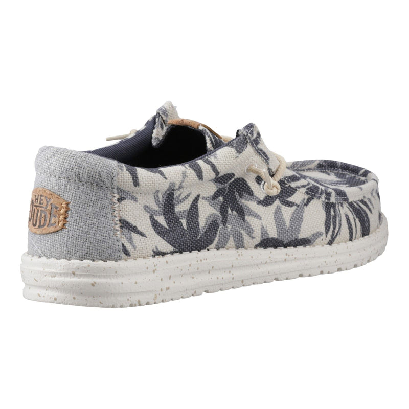 HEYDUDE Wally Palm Jute Jute Herren Egret/Cloud Blue Mokassin Schuhe
