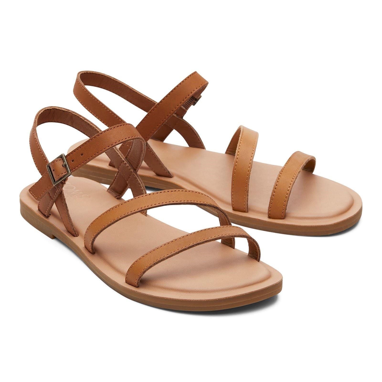TOMS Kira Leder Damen Tan Sandalen