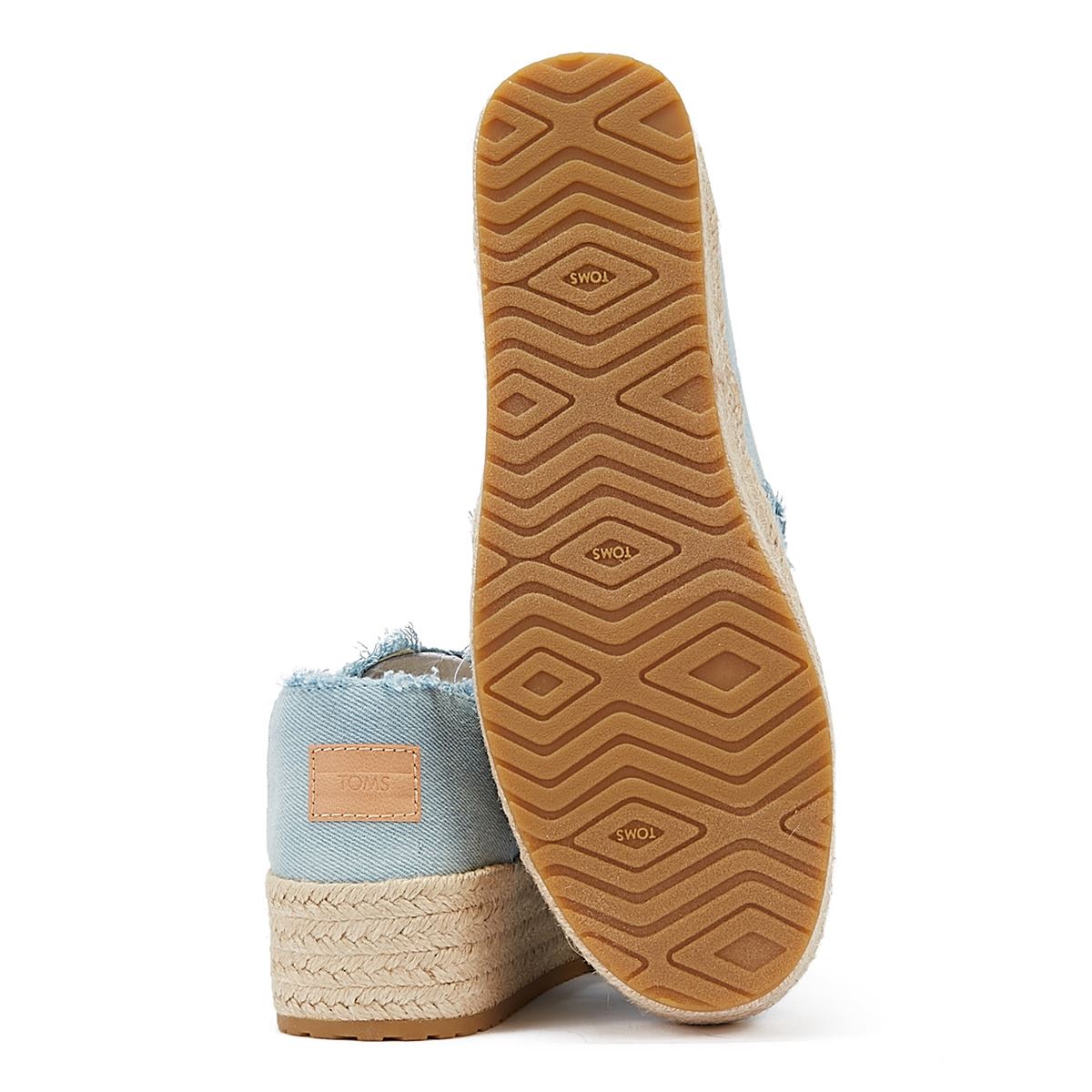 TOMS Washed Denim Valencia Pastellblaue Espadrilles Damen Blaue Sandale