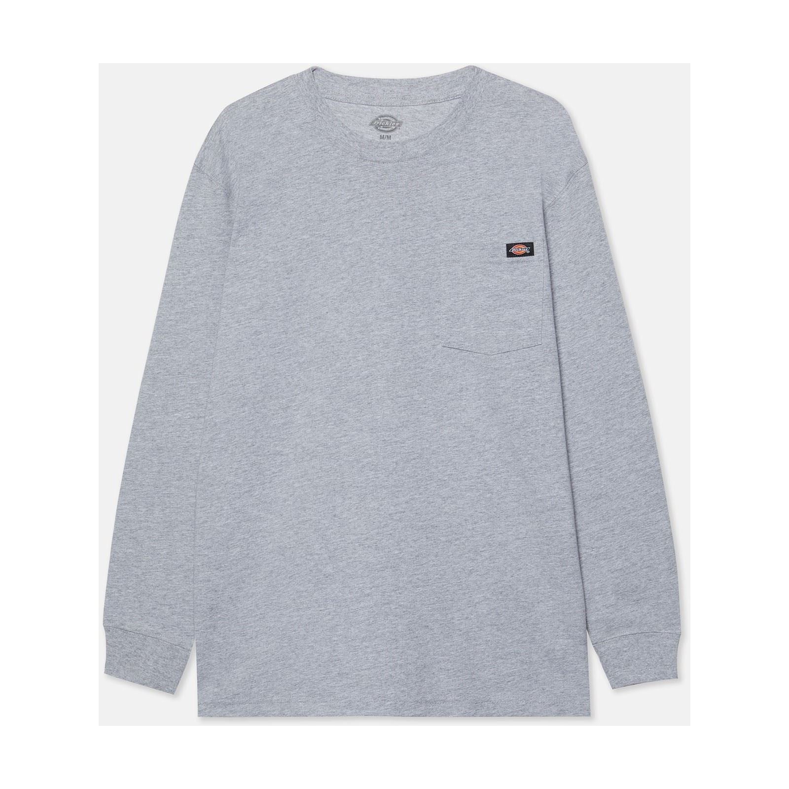 Dickies Pocket Long Sleeve Baumwoll Herren Graues T-Shirt