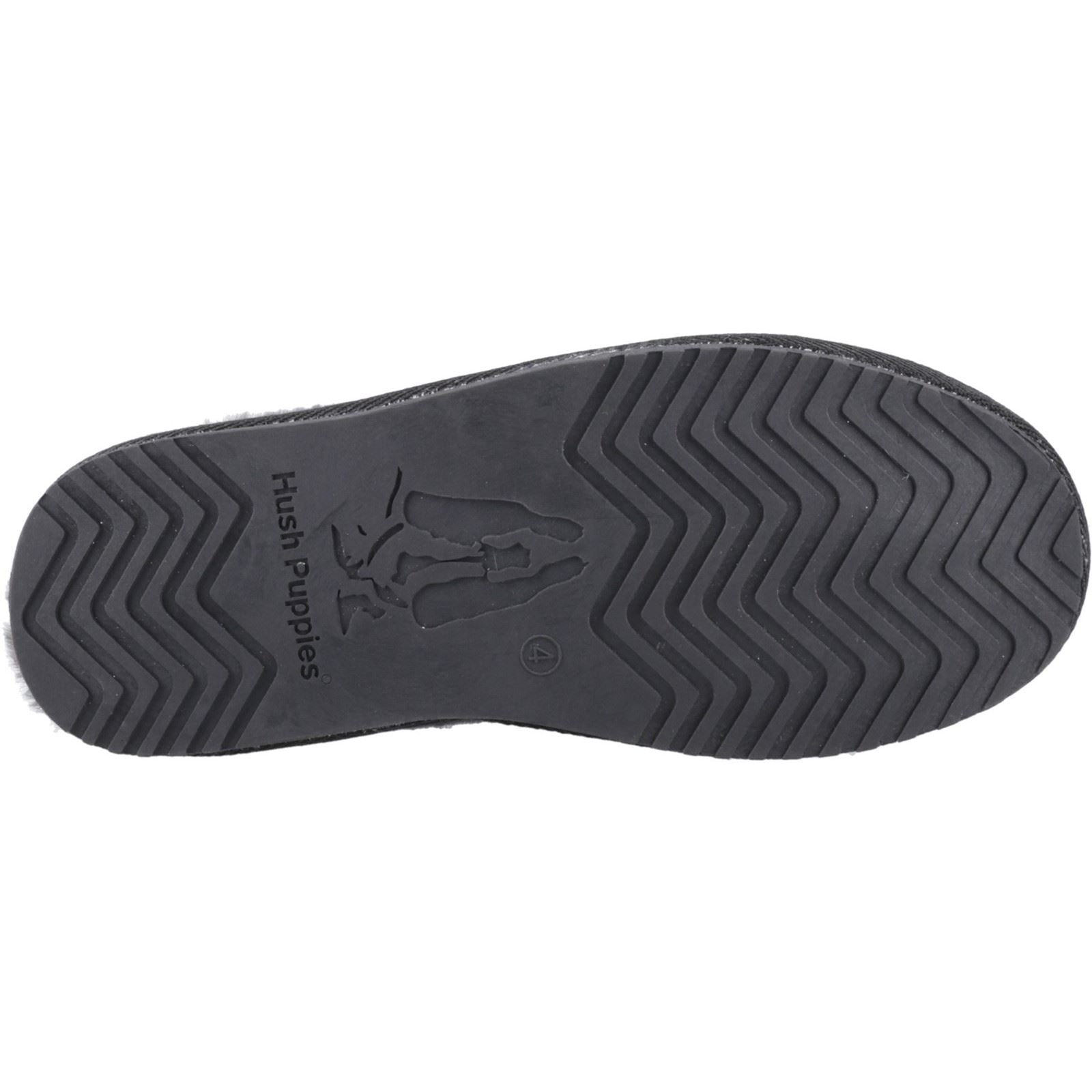 Hush Puppies Anika Damen Wildleder Hausschuhe in Schwarz