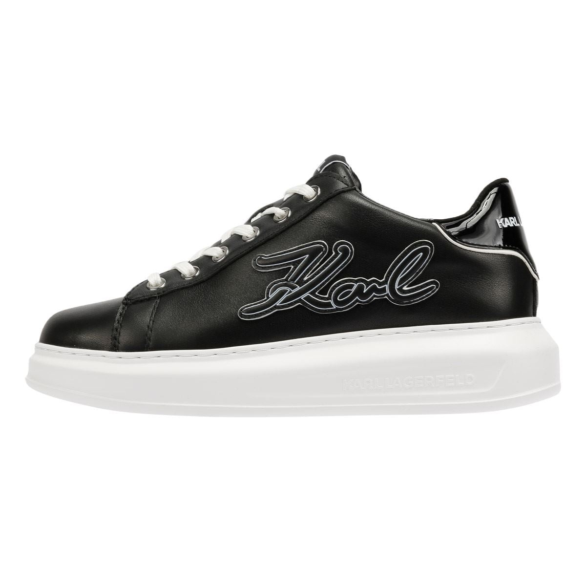 Karl Lagerfeld Kapri Signia Emboss Lo Lace Damen-Sneaker Aus Schwarzem Leder