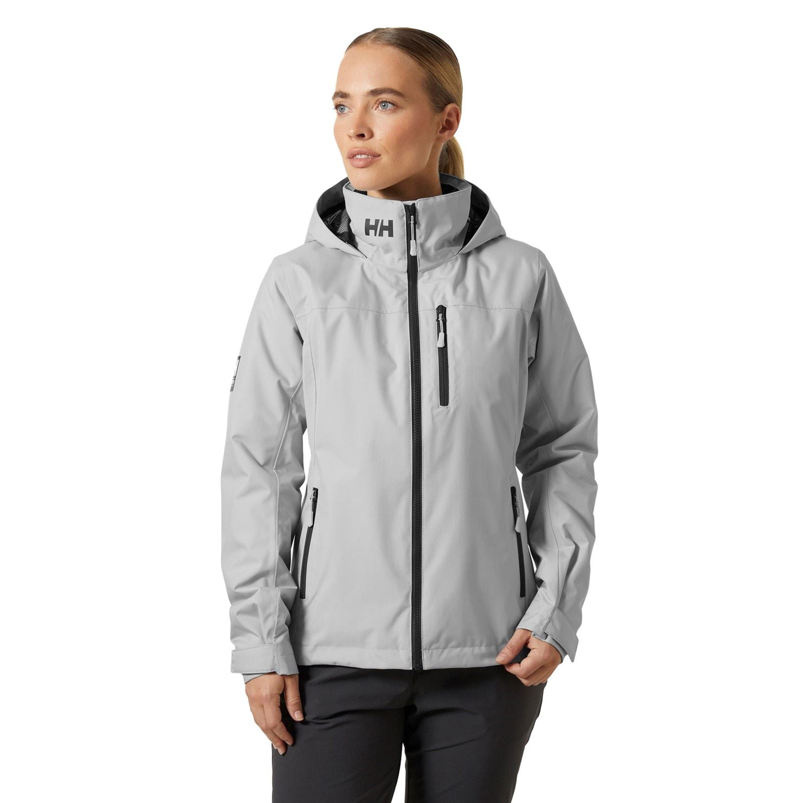 Helly Hansen Sport Crew Hooded Midlayer Sailing 2.0 Damen Graue Segeljacke