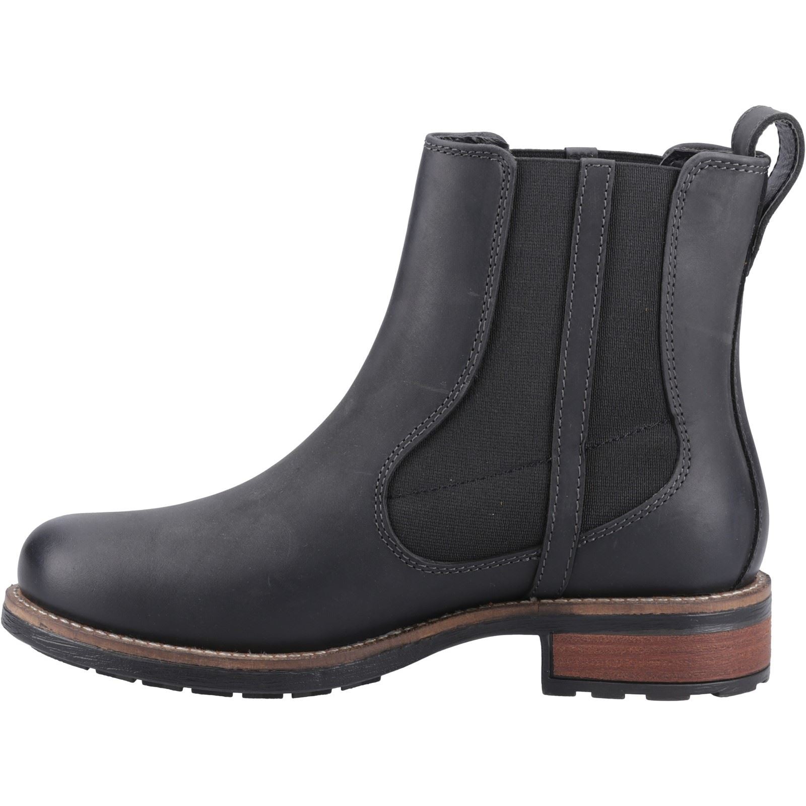 Cotswold Notgrove Damen Chelsea Stiefel aus schwarzem Leder