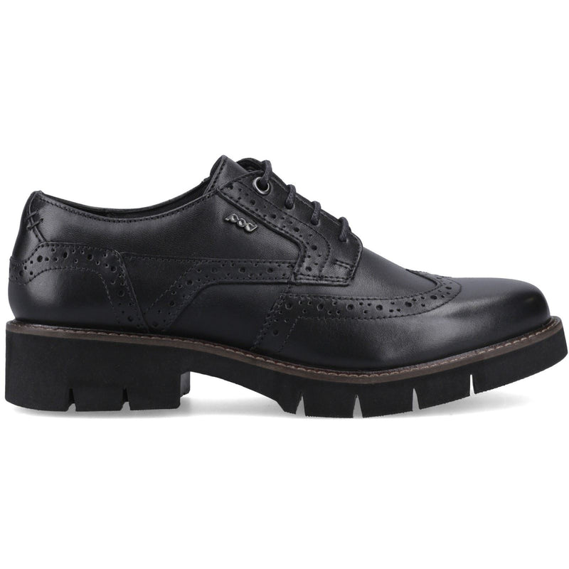 Pod Kacey Leder Damen Schwarz Brogues Schuhe