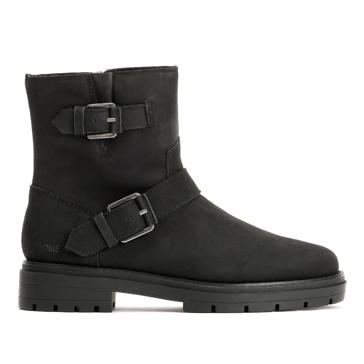 TOMS Ionie Moto Nubuck Damen Schwarze Stiefel
