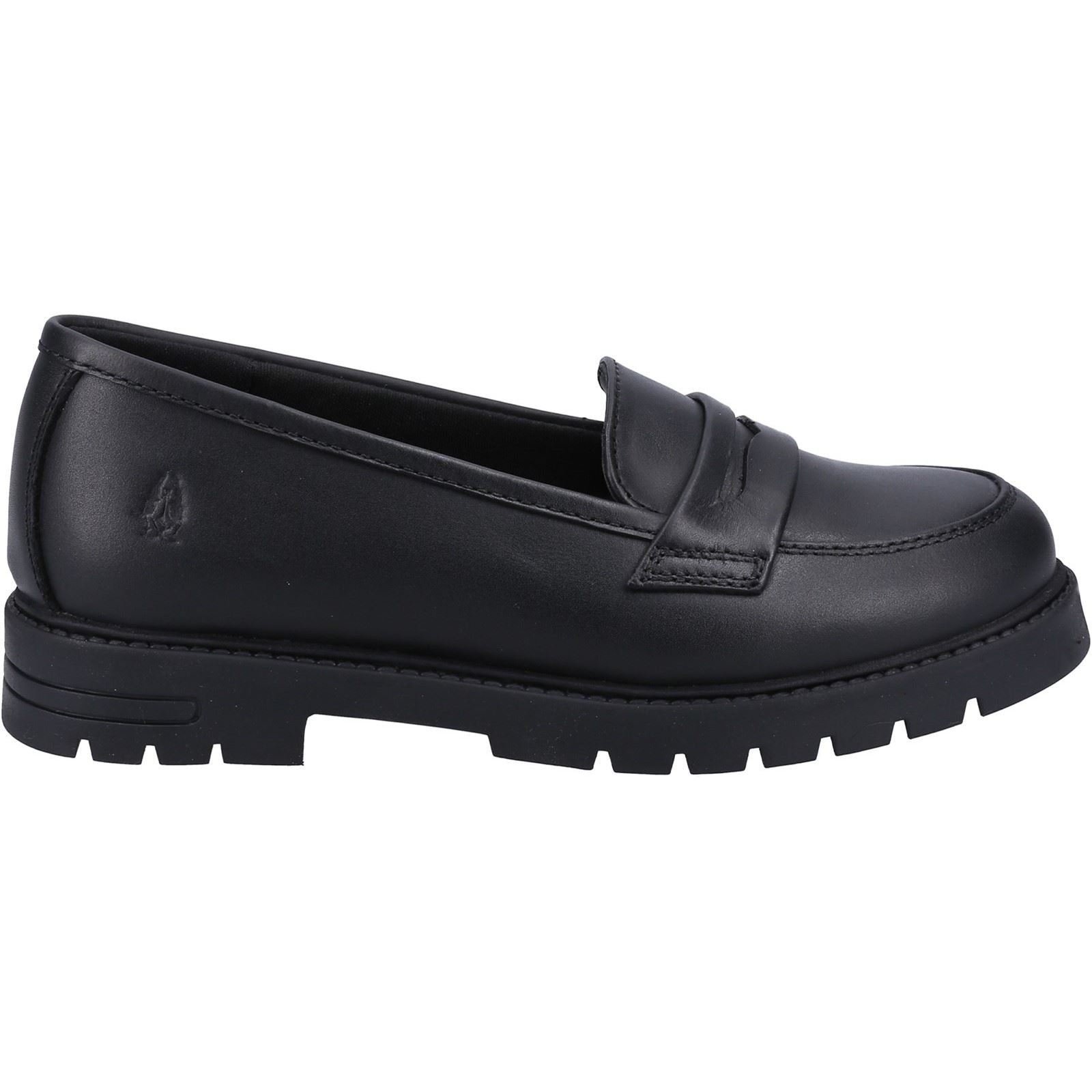 Hush Puppies Hazel Loafer SNR Mädchenschwarze Slipper Aus Leder