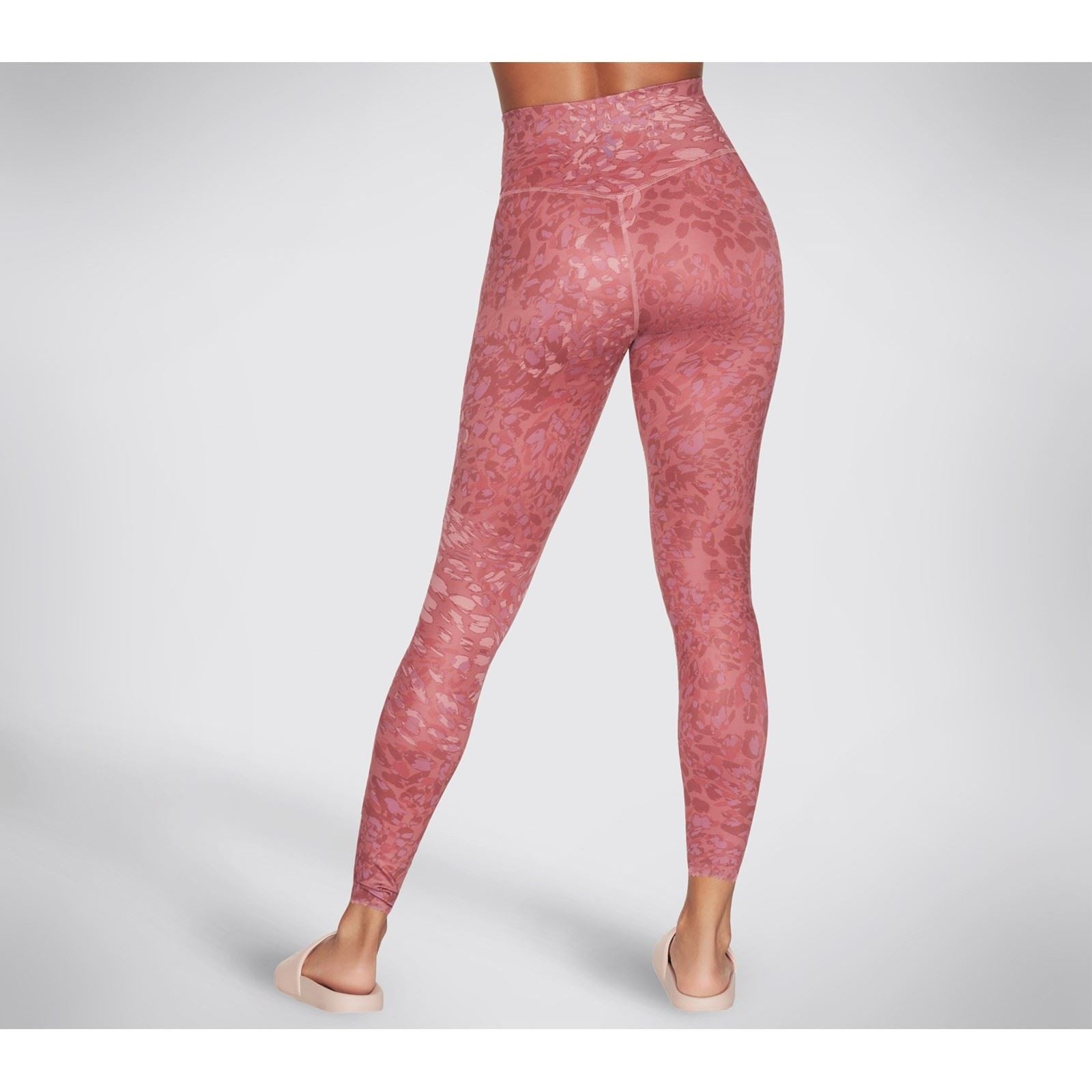 Skechers Performance Go Sculpt HW Leopard Legging Polyester Damen Rosa Sportleggings