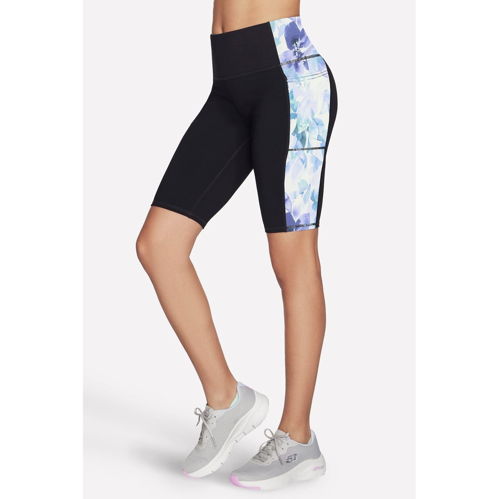 Skechers Performance GoWalk Seascape Floral 10" Bike Short Nylon Damen Lila Sport Shorts