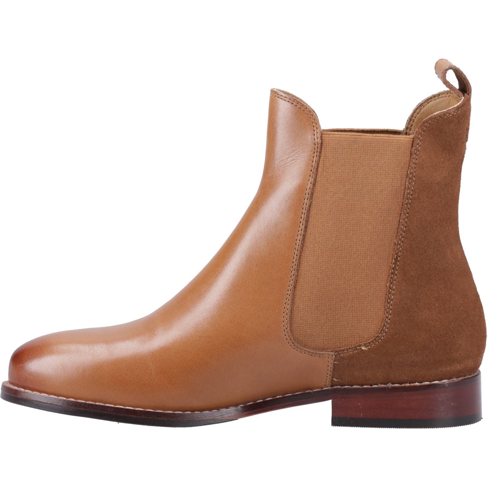 Hush Puppies Colette Damen Flache Chelsea Stiefel aus Leder in Tan