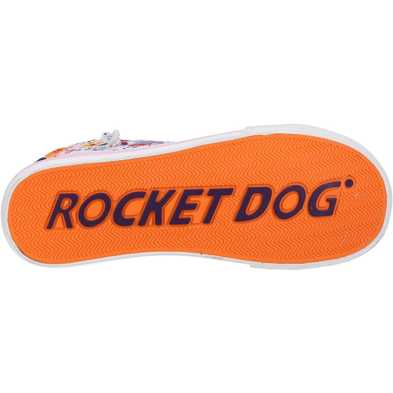 Rocket Dog Jazzin Malden Floral Baumwoll-Damensneaker In Weiß/Mehrfarbig