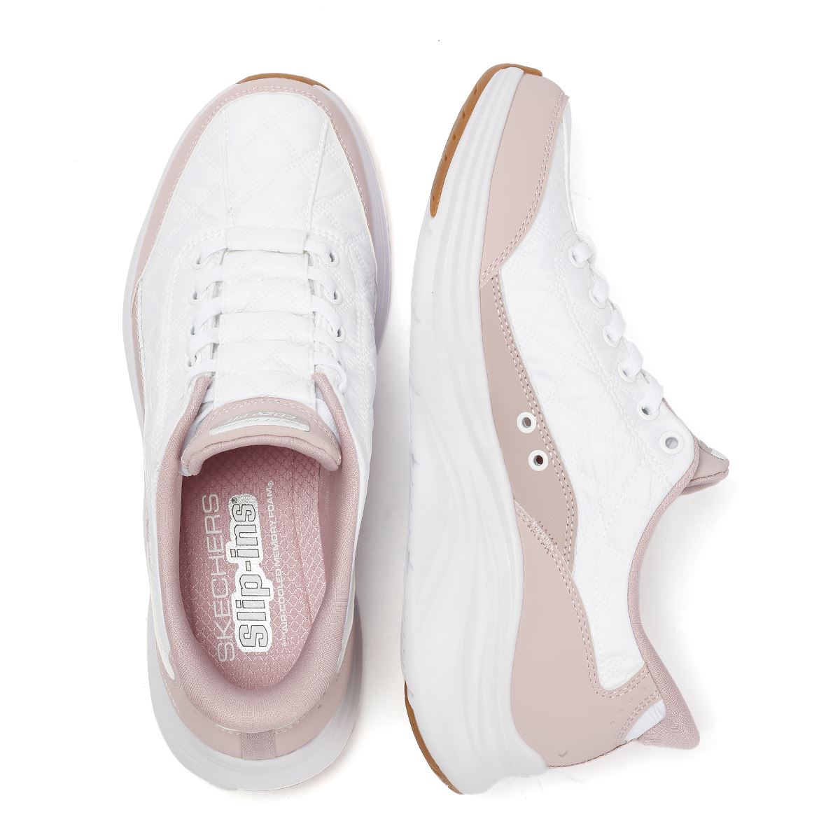 Skechers Slip-Ins Contour Foam Cozy Fit Damen Weiße Sneakers