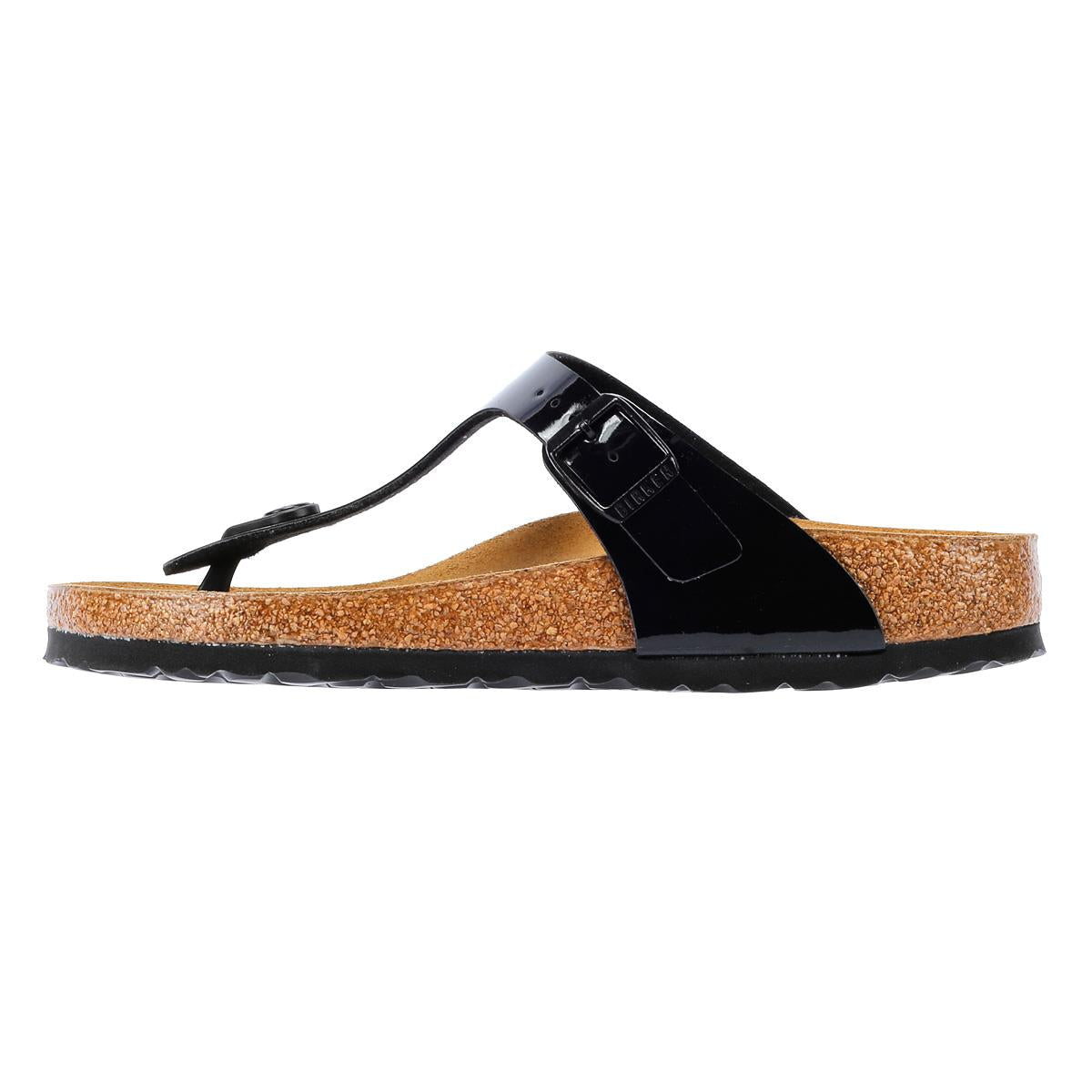 Birkenstock Gizeh Damen-Sandaletten Aus Schwarzem Lackleder