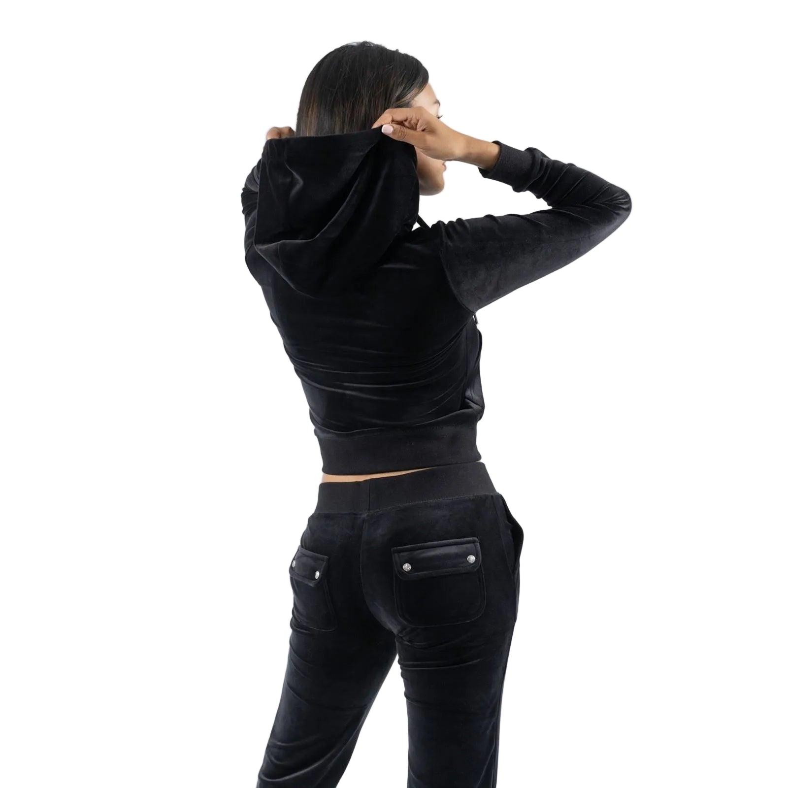 Juicy Couture Robertson Classic Jacket Polyester Damen Schwarz Kapuzen Sweatshirt