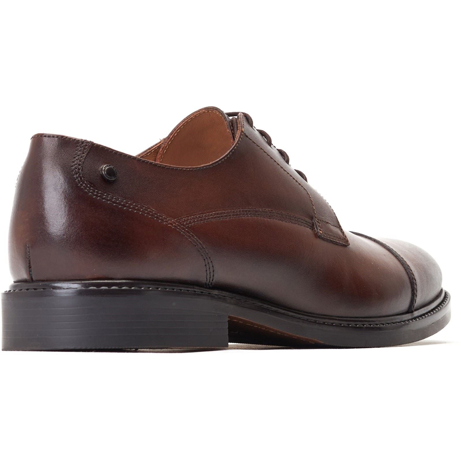Base London Magnus Leder Herren Oxford Schuhe In Verbranntem Braun