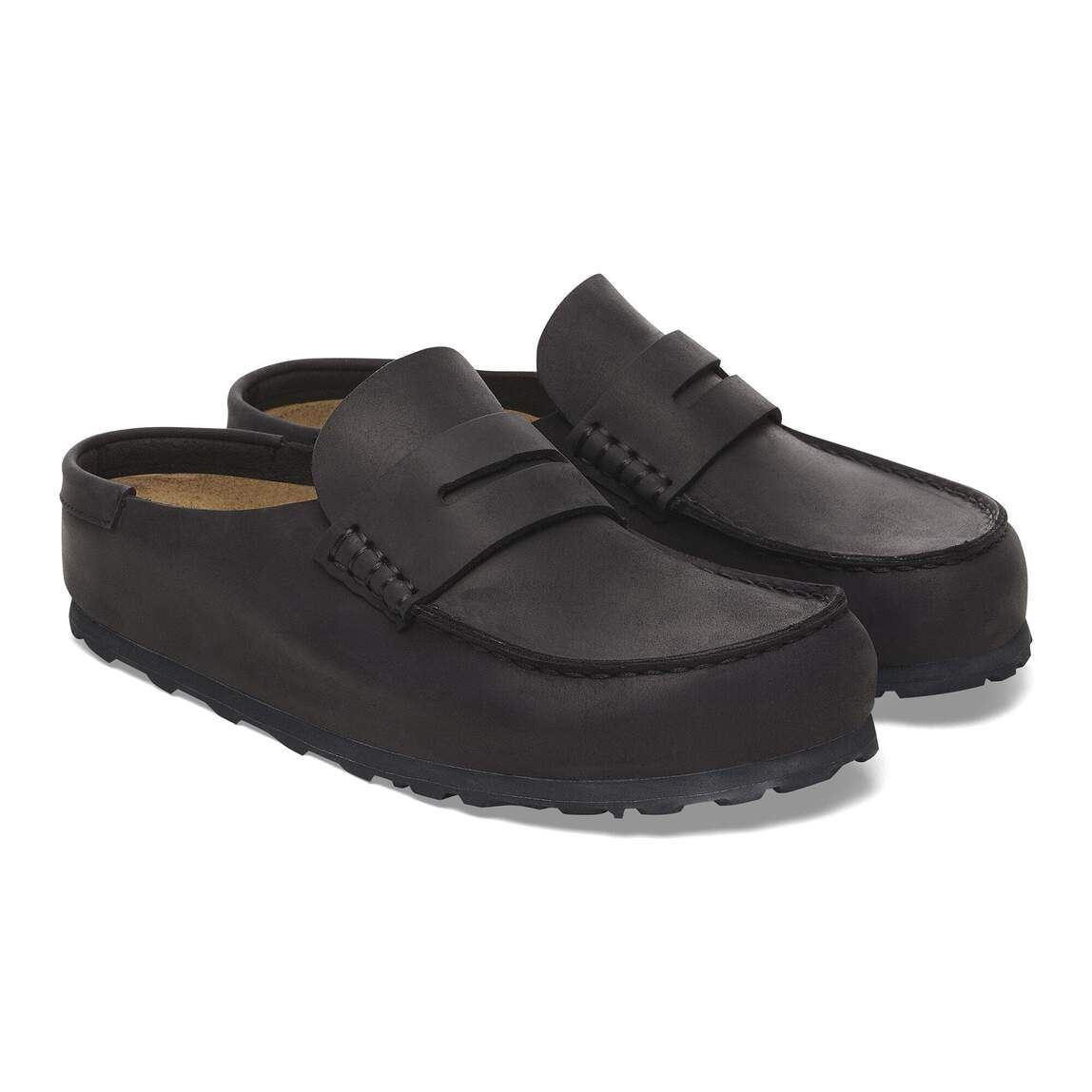 Birkenstock Naples Leder Schwarze Clogs