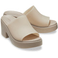 Crocs Brooklyn Slide Heel Damen Sandalen In Taupe