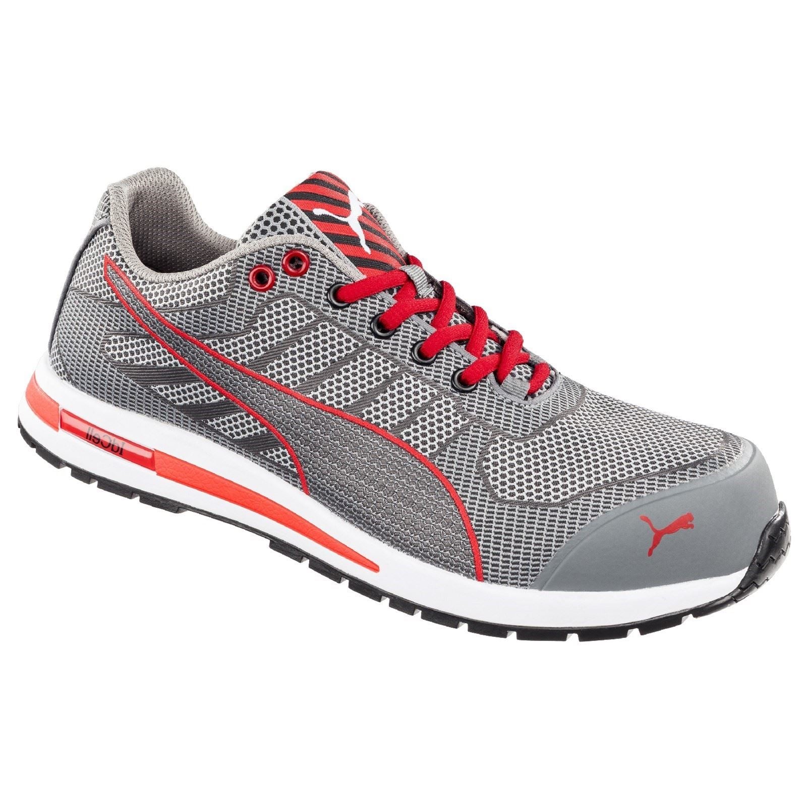 Puma Safety Xelerate Strick Niedrig Textil Grau Sicherheits Sneaker