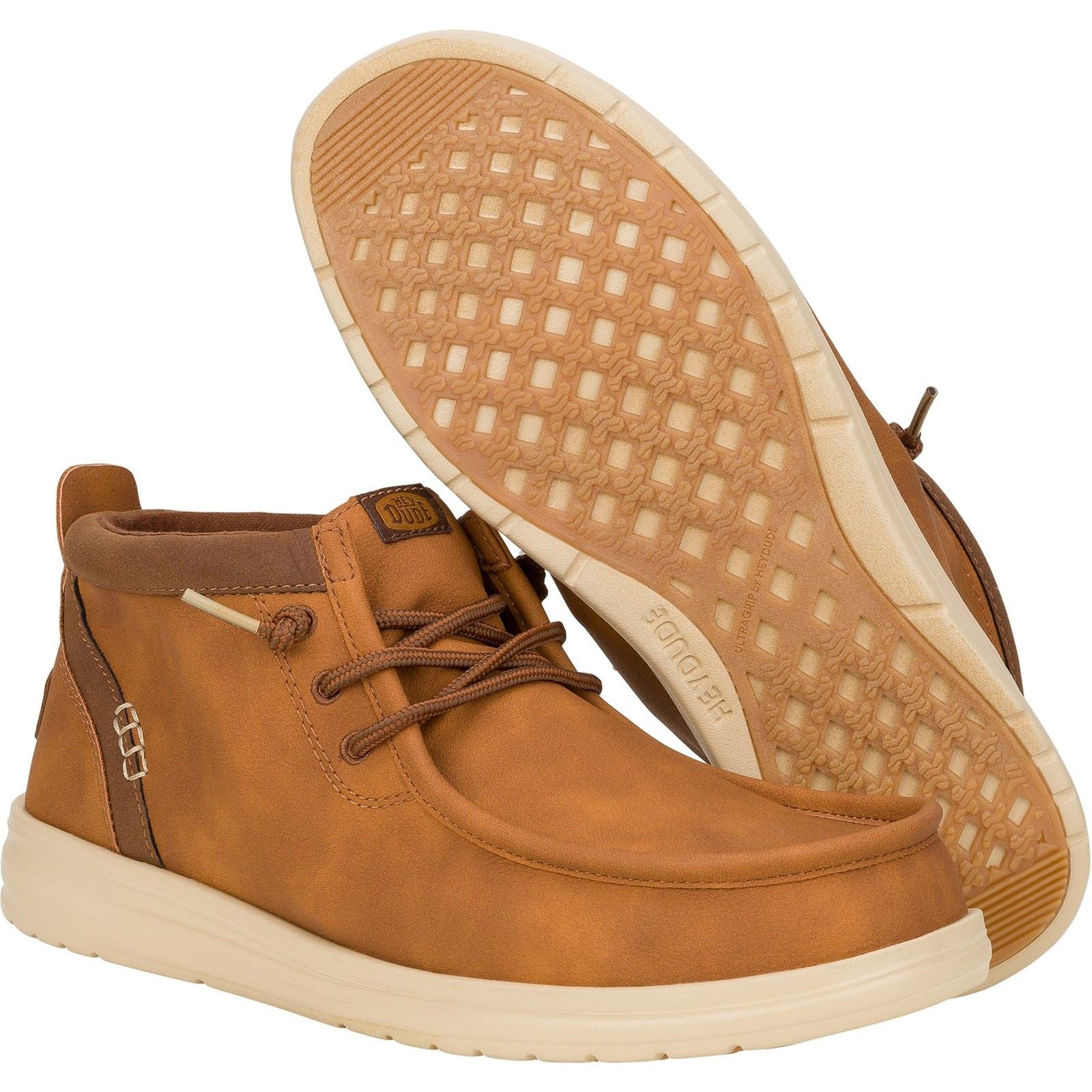HEYDUDE Wally Mid GripR Classic Herren Cognac/Braune Stiefel