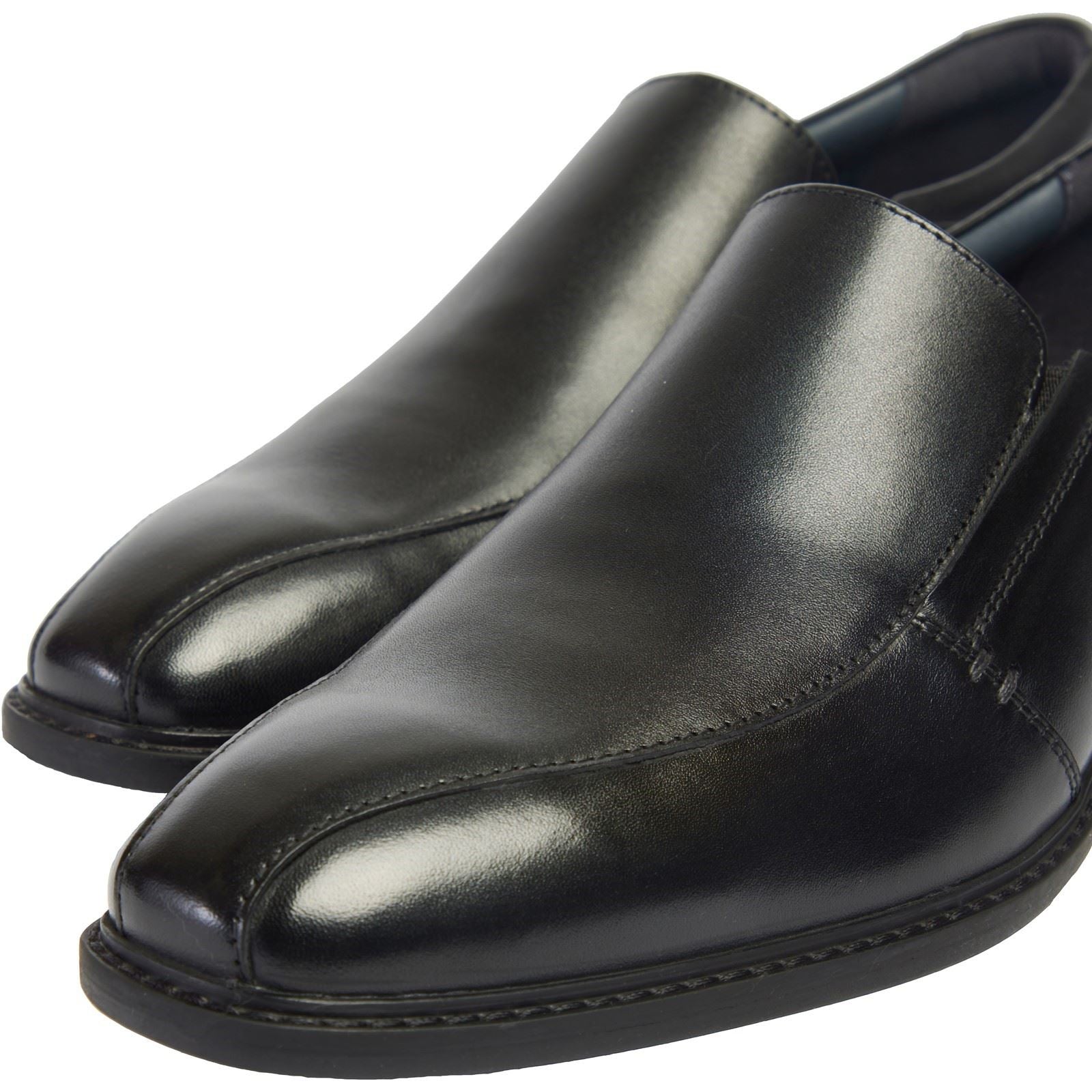Pod Spear Leder Herren Schwarz Slipper Schuhe