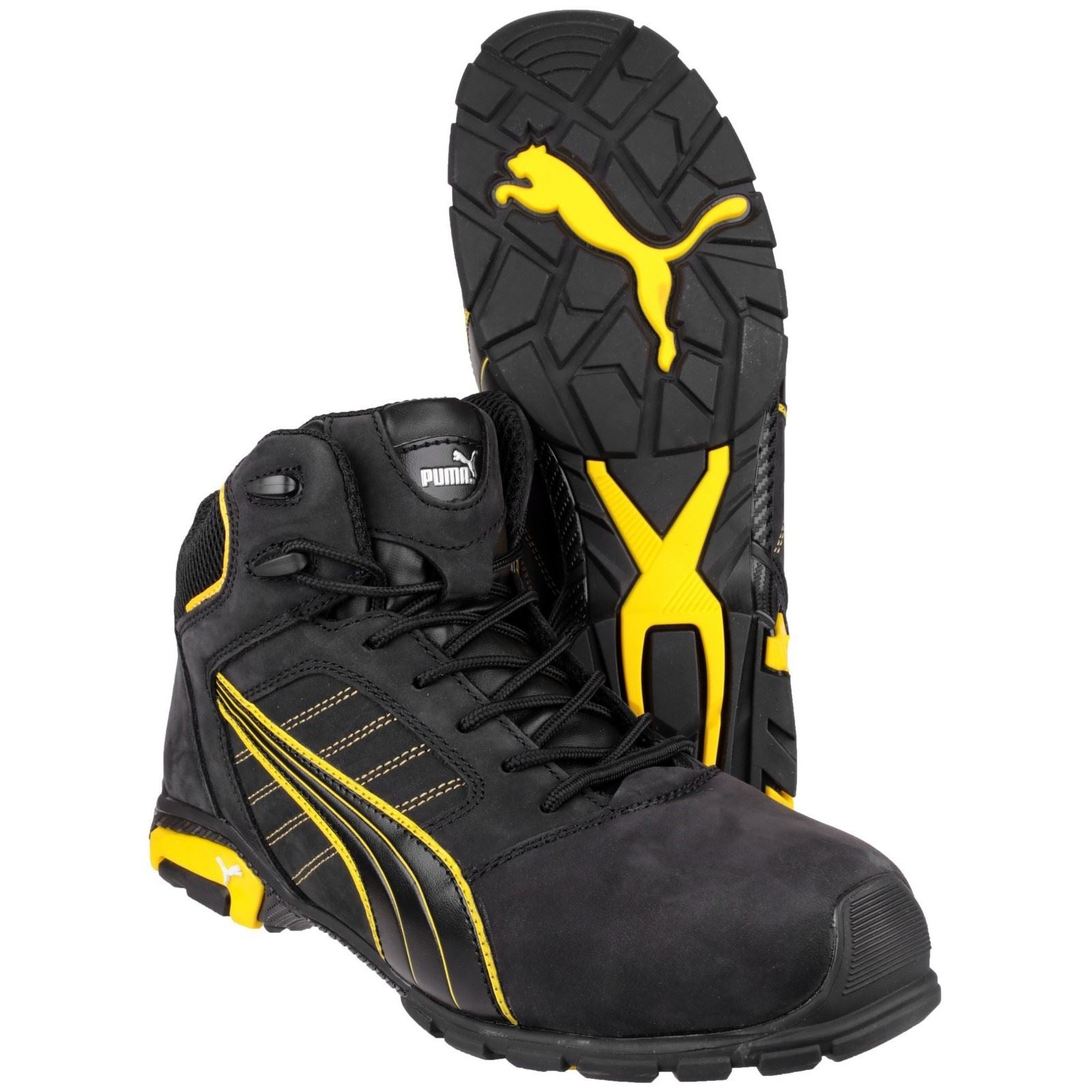 Puma Safety Amsterdam Mid Leder Schwarze Farbe Sicherheitsstiefel