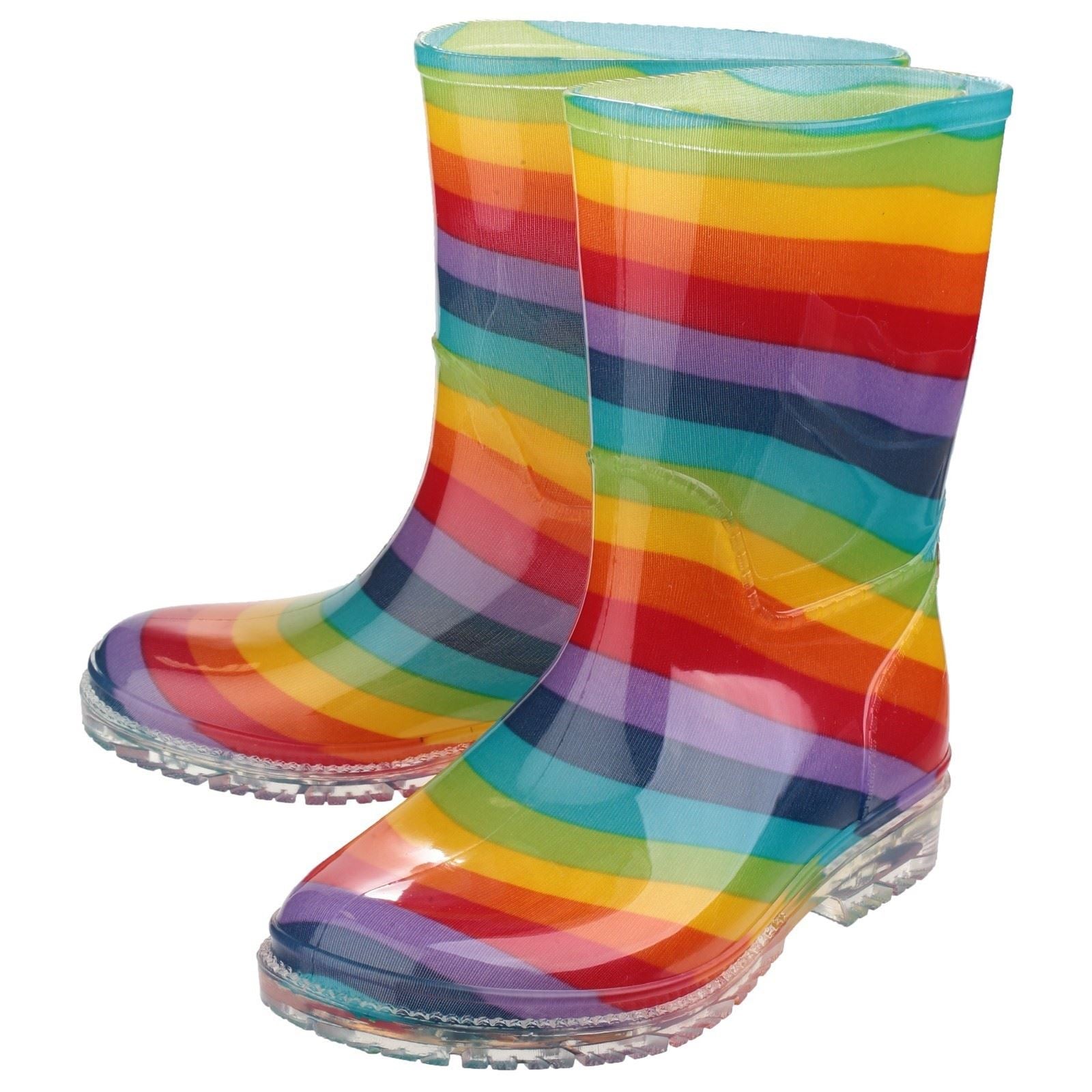 Cotswold PVC Jnr Mädchen Regenbogen Gummistiefel Aus Pvc
