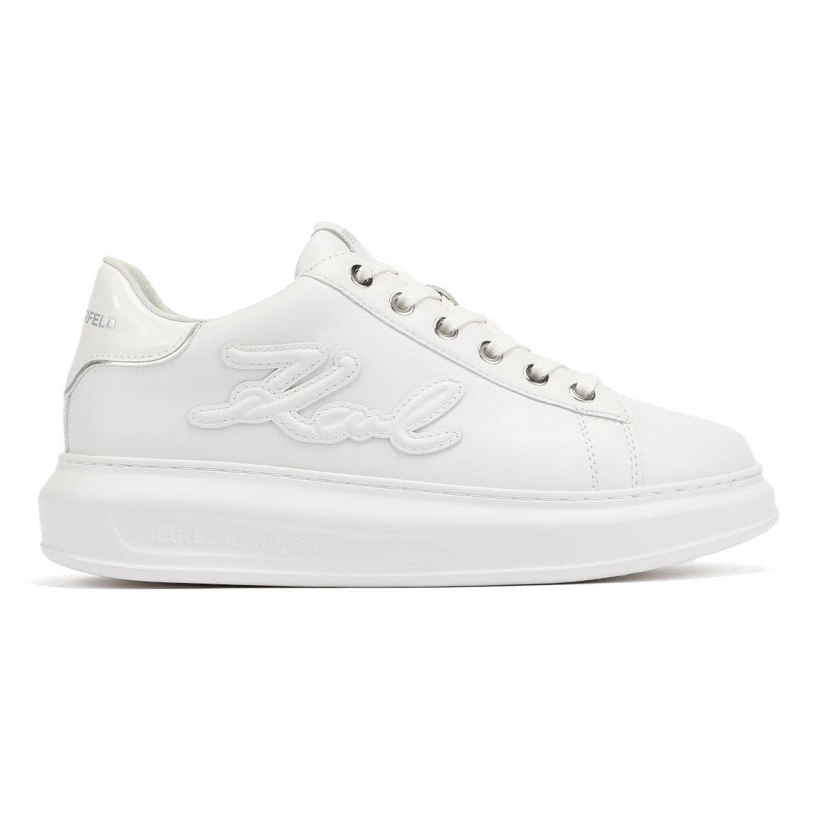 Karl Lagerfeld Kapri Signia Emboss Lo Lace Damen Sneaker Aus Weißem Leder