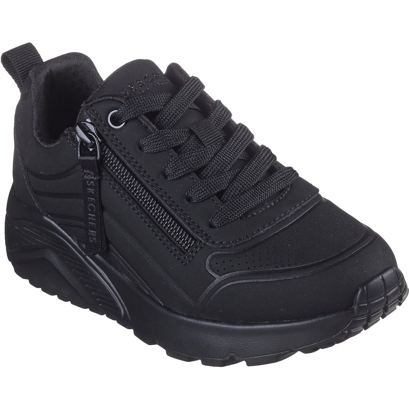 Skechers Uno Lite Easy Zip Mädchen Schwarze Farbe Sneaker Aus Polyurethan