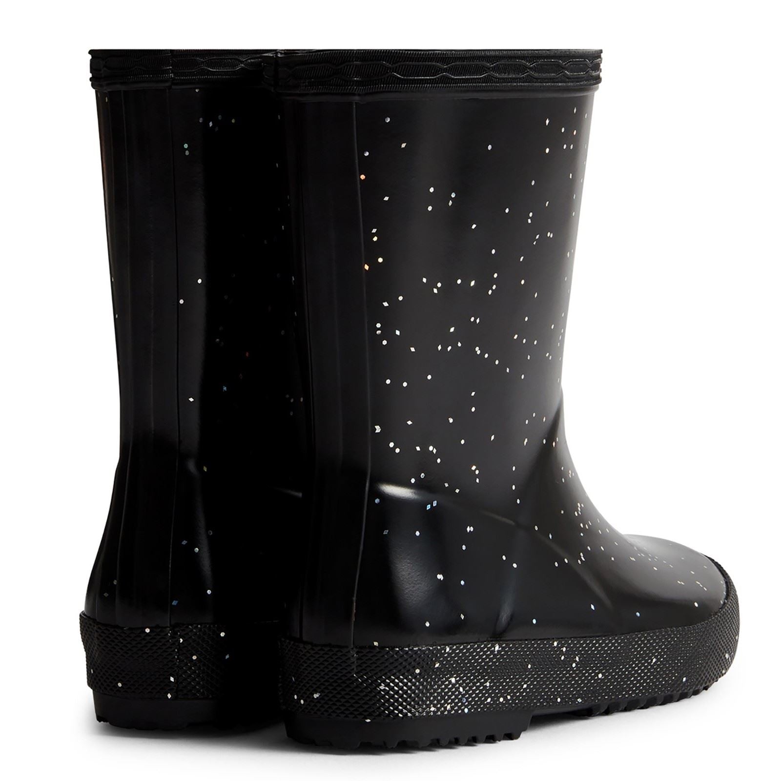 Hunter Kids First Giant Glitter Gummistiefel In Schwarz