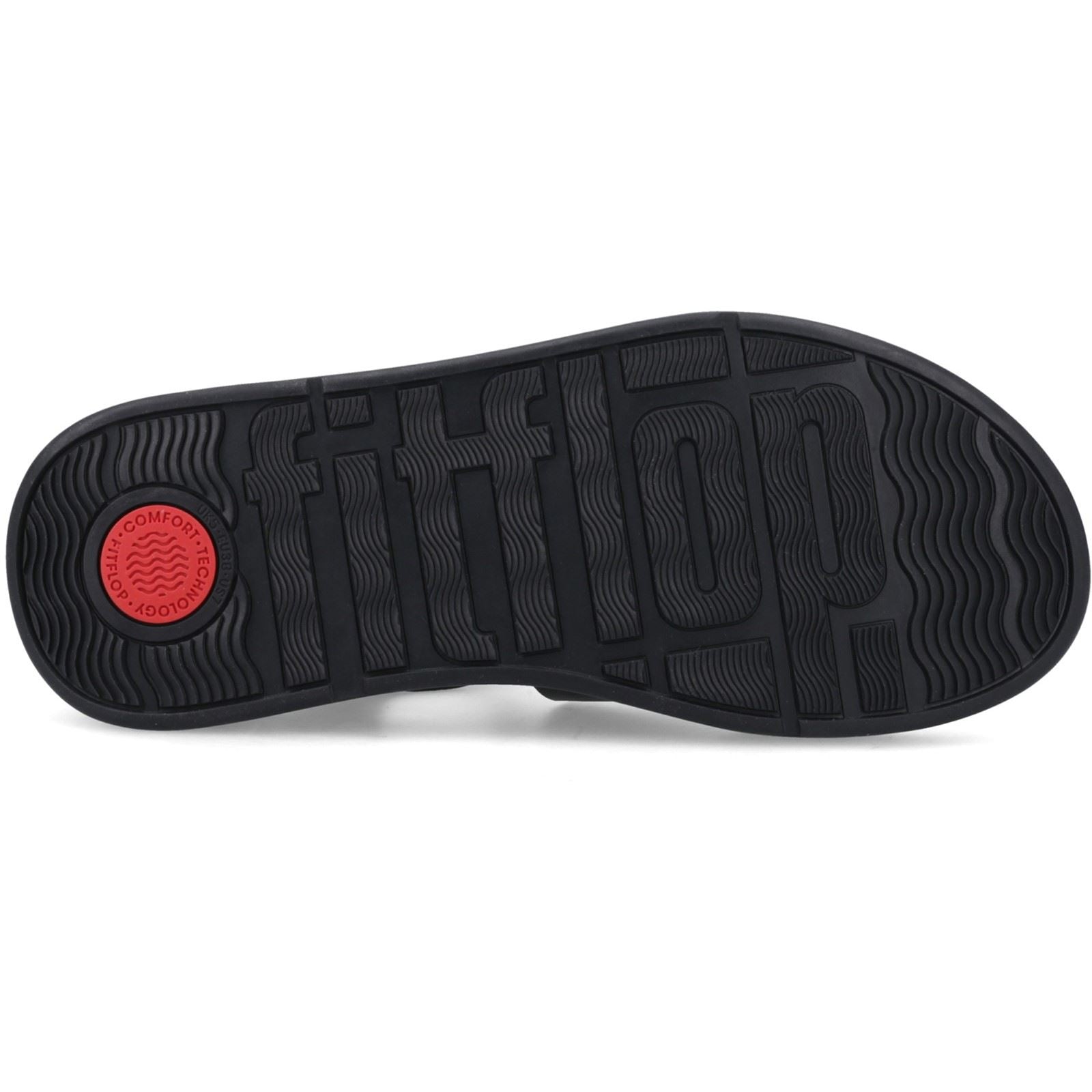 Fitflop F-Mode Fisherman Leder Damen Schwarze Schmale Sandalen
