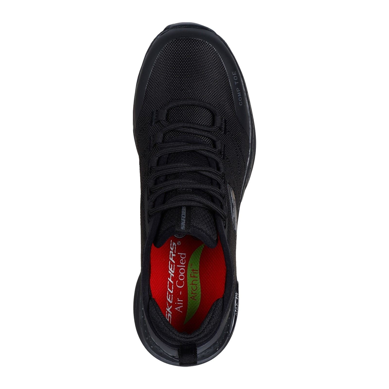 Skechers Workwear Arch Fit SR Ebinal Textil Damen Schwarze Sicherheits Sneakers