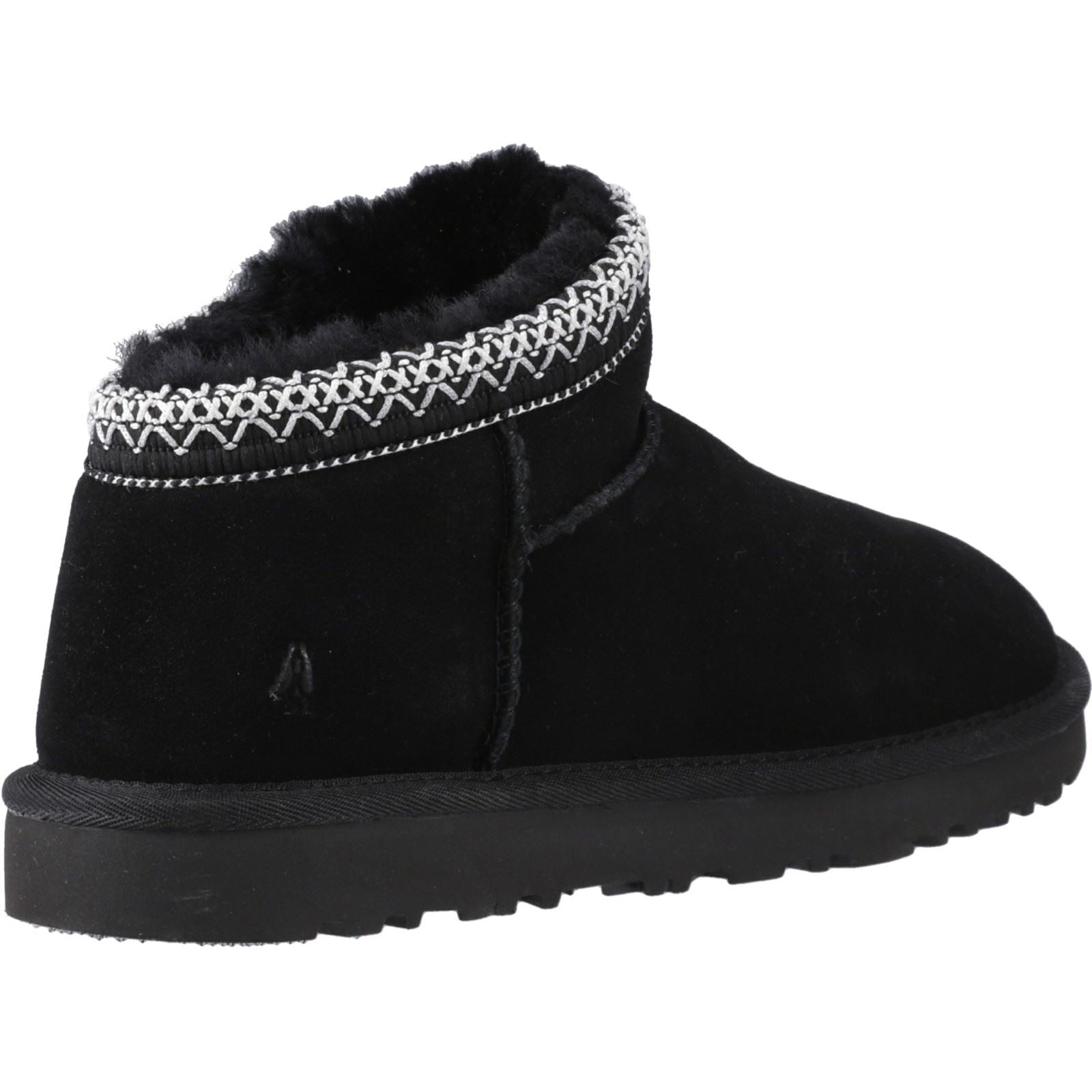Hush Puppies Sloane Damen Wildleder Hausschuhe in Schwarz