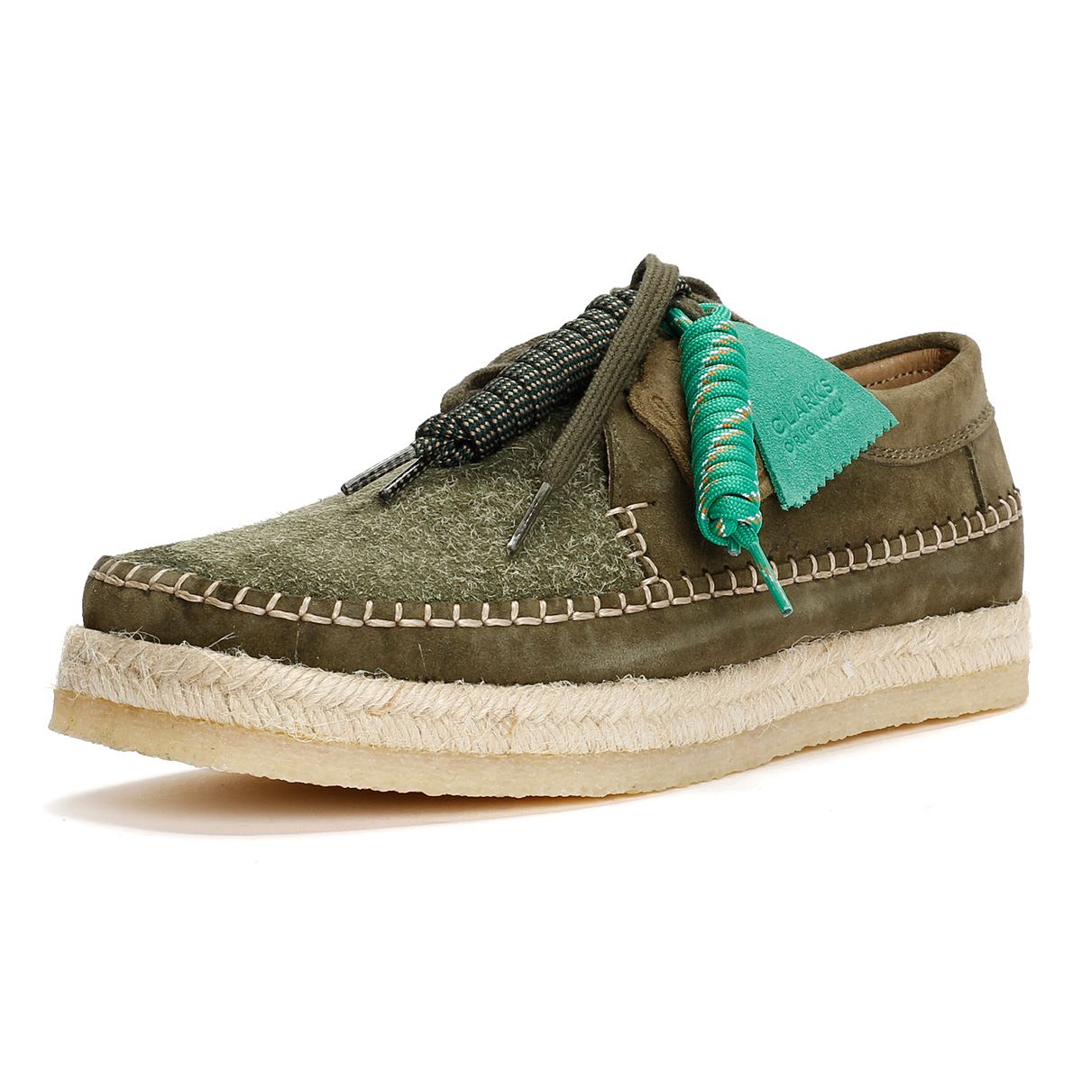 Pompeii X Clarks Weaver Herren Wildleder Schnürschuhe In Grün