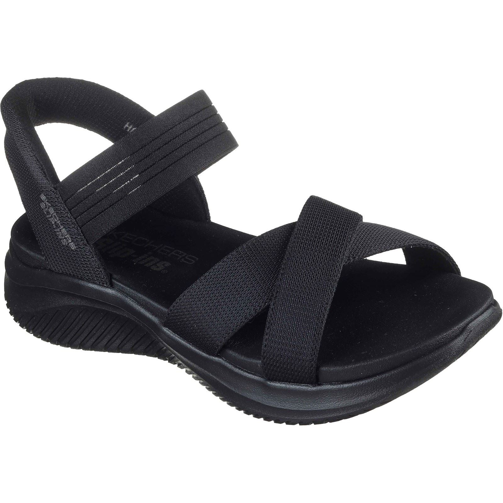 Skechers Ultra Flex 3.0 - Never Better Textil Damen Schwarze Sandalen