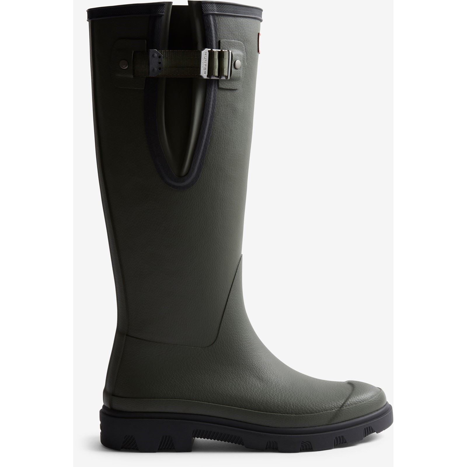 Hunter Downpour Adjustable Boot Damen Gummistiefel In Dunkeloliv/Schwarz
