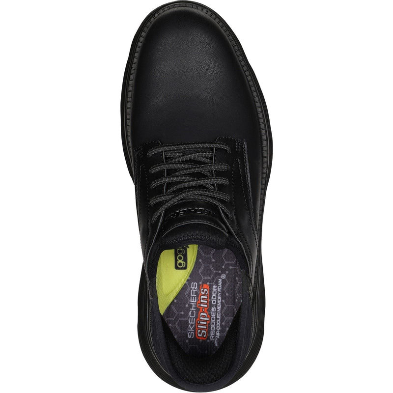Skechers Garza Gervin Schwarze Farbe Herren-Schnürschuhe Aus Leder