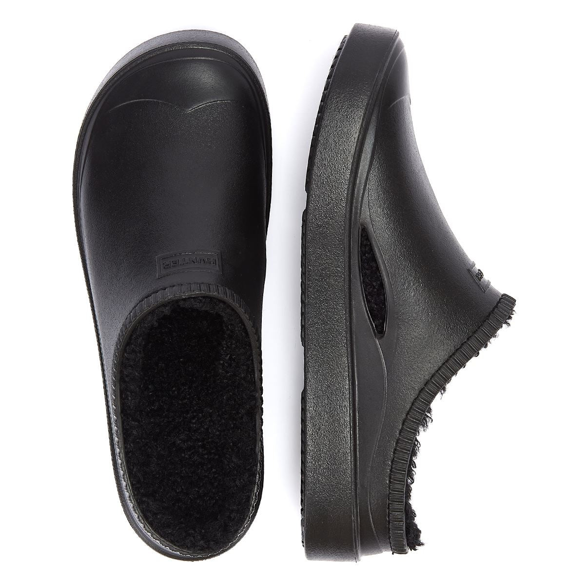 Hunter Bloom Gefütterte Schwarze Clogs