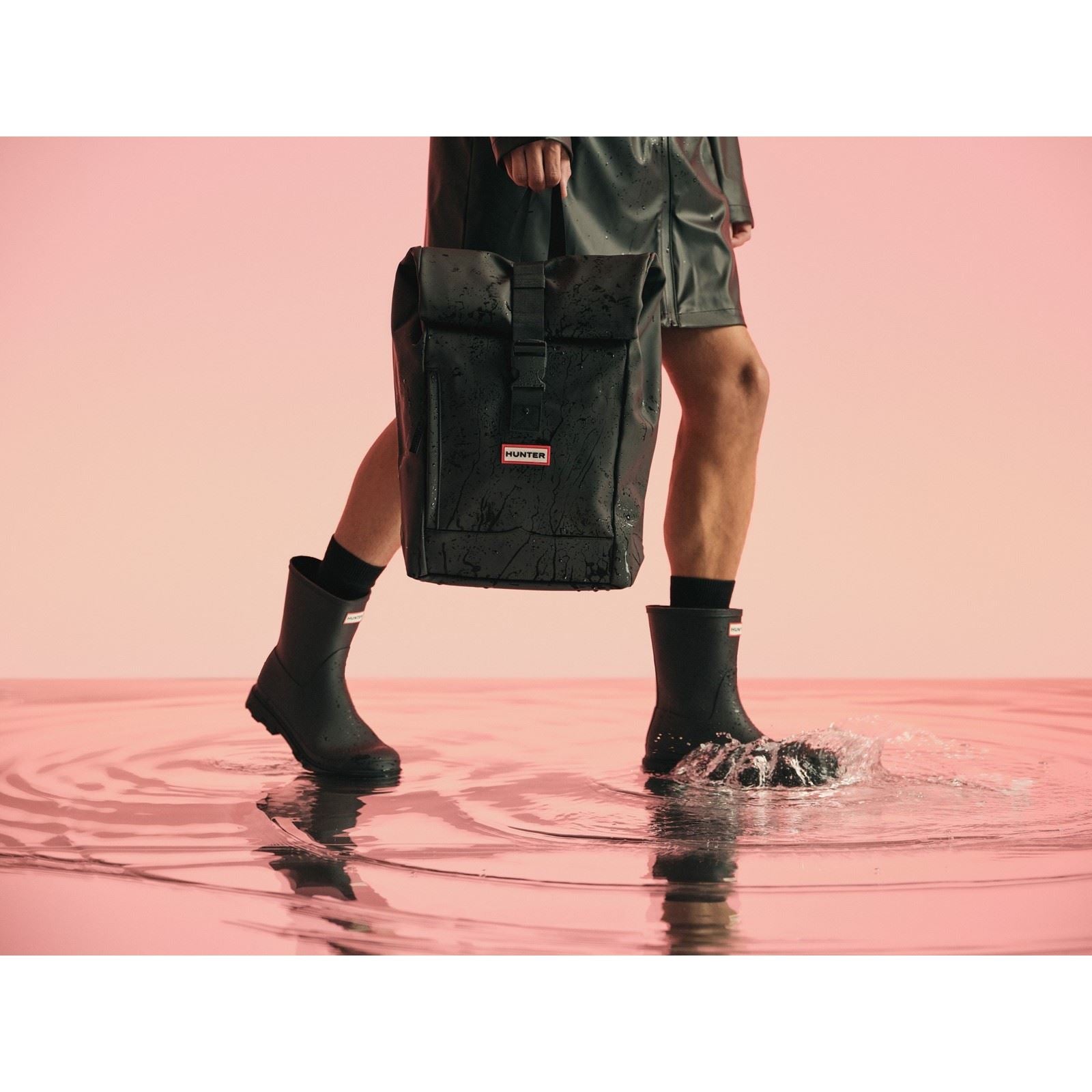 Hunter Downpour Short Boot Herren Gummistiefel In Schwarz