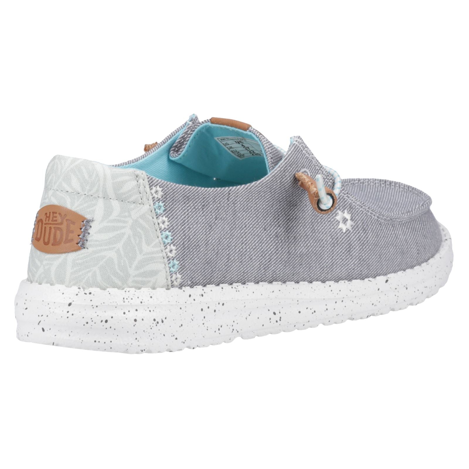 HEYDUDE Wendy Heathered Slub Tropical Damen-Graue Loafer