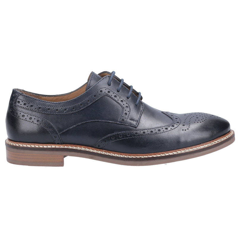 Hush Puppies Bryson Leder Herren Navy Brogues Schuhe