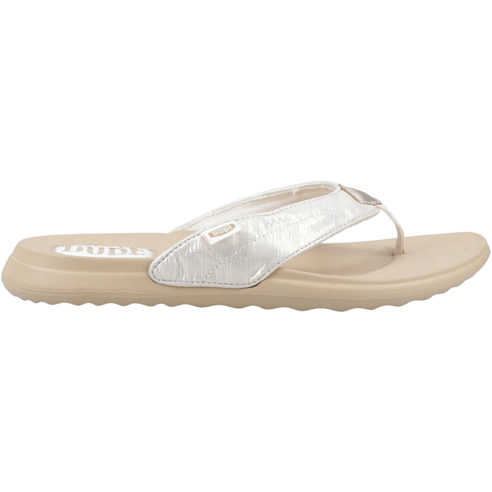 HEYDUDE Christi Flip Classic Damen Gold Sandalen