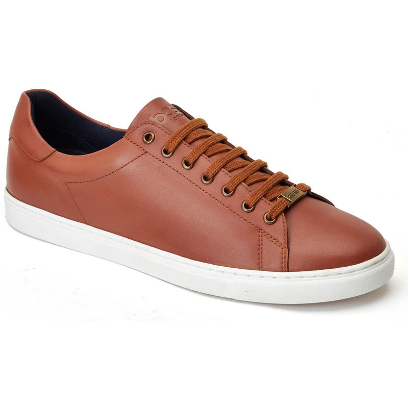 Base London Tucker Leder Herren Sneaker In Verbranntem Braun