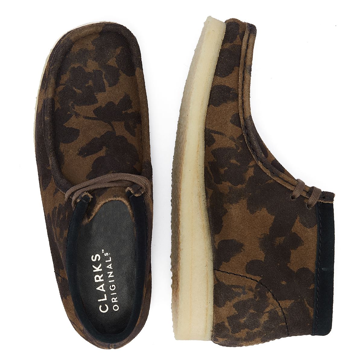Clarks Originals Wallabee Floral Herren Stiefel In Schwarz/Khaki