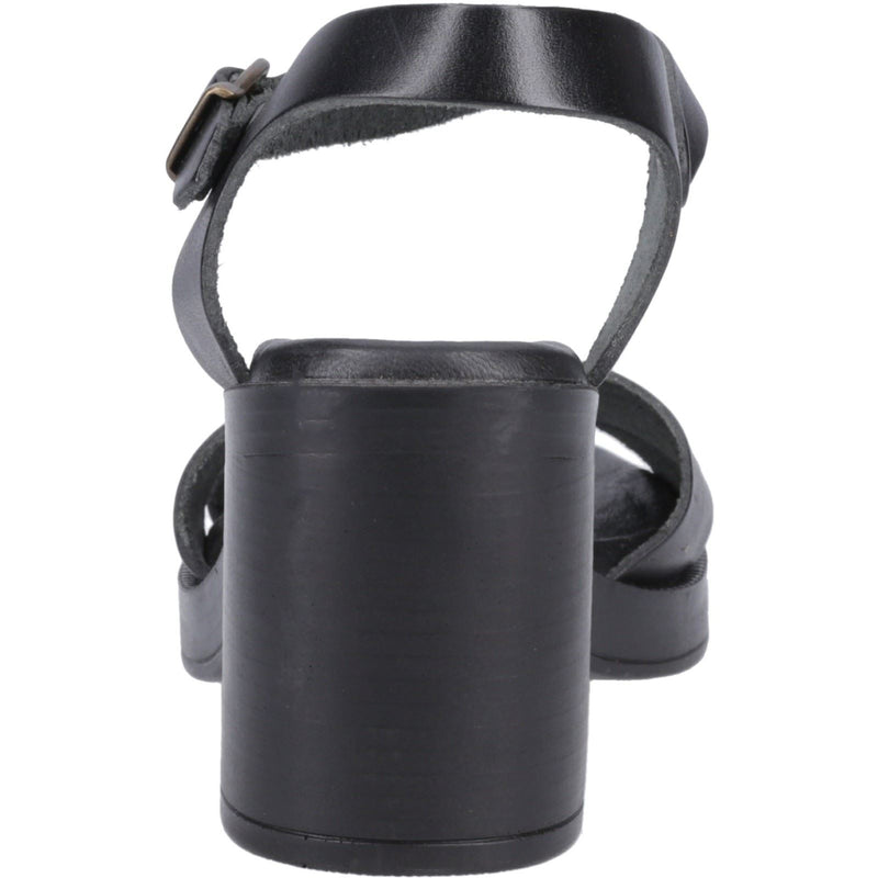 Hush Puppies Georgia Damen Sandalen Aus Schwarzem Vollleder