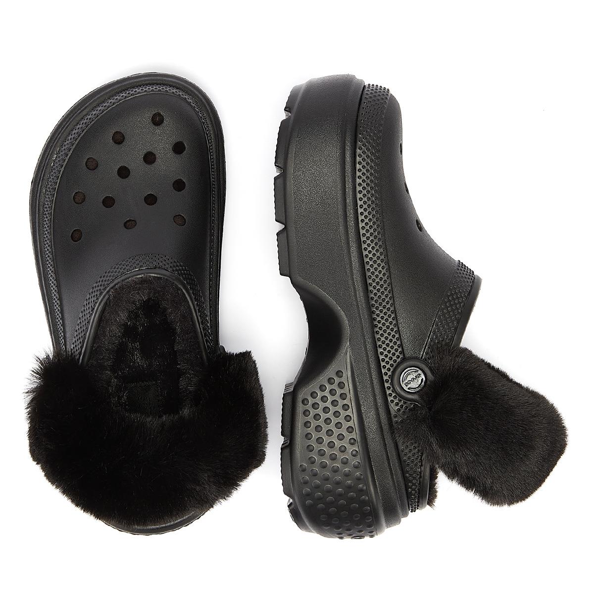 Crocs Stomp Gefütterte Clog-Sandalen Für Damen In Schwarz