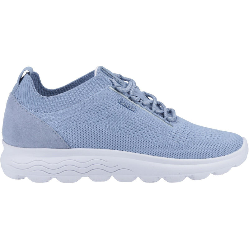 Geox D Spherica A Leder Damen Leichte Himmelblaue Turnschuhe