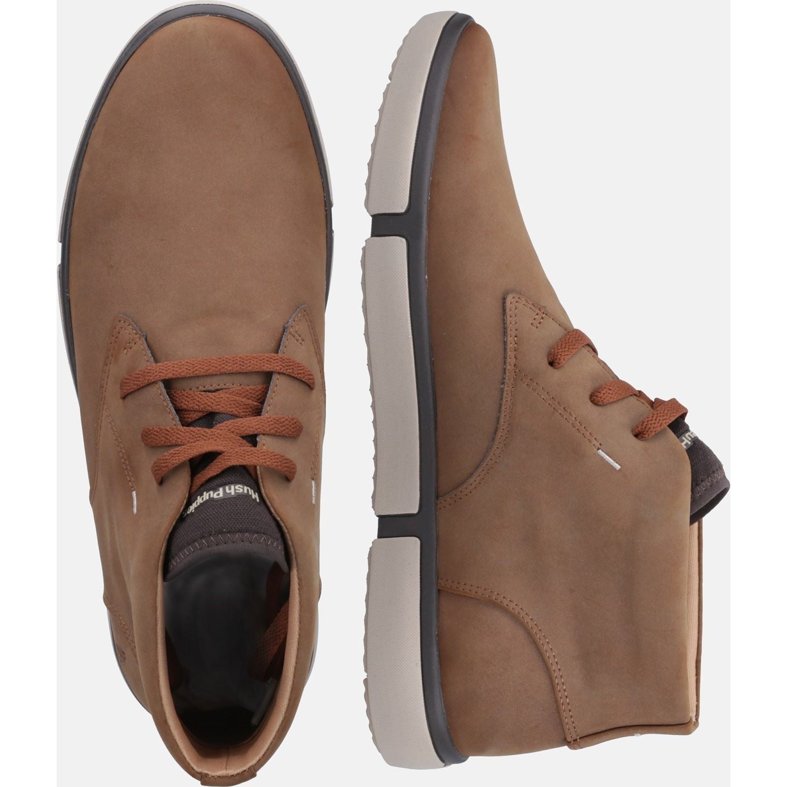 Hush Puppies Briggs Chukka Leder Herren Cognac Stiefel