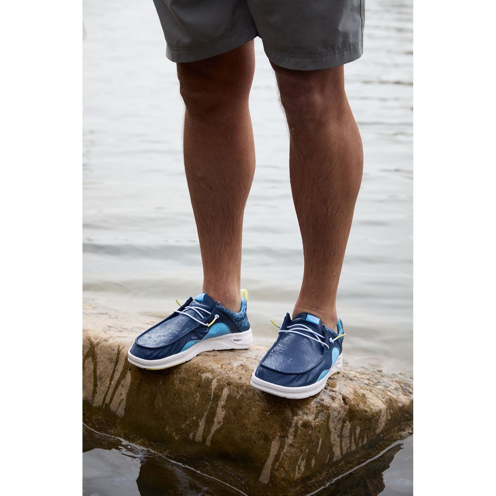 HEYDUDE Wally Hey2O Active Polyester Herren Mokassin Schuhe In Sargassoblau/Alaskanblau, Größe M