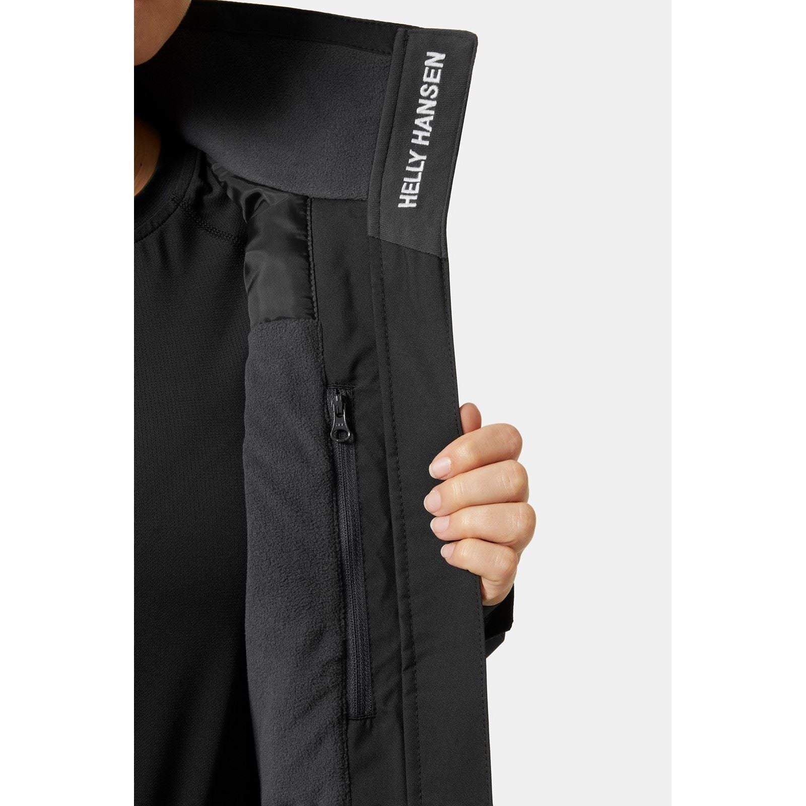 Helly Hansen Sport Crew Hooded Midlayer Sailing Jacket 2.0 Damen Schwarze Segeljacke