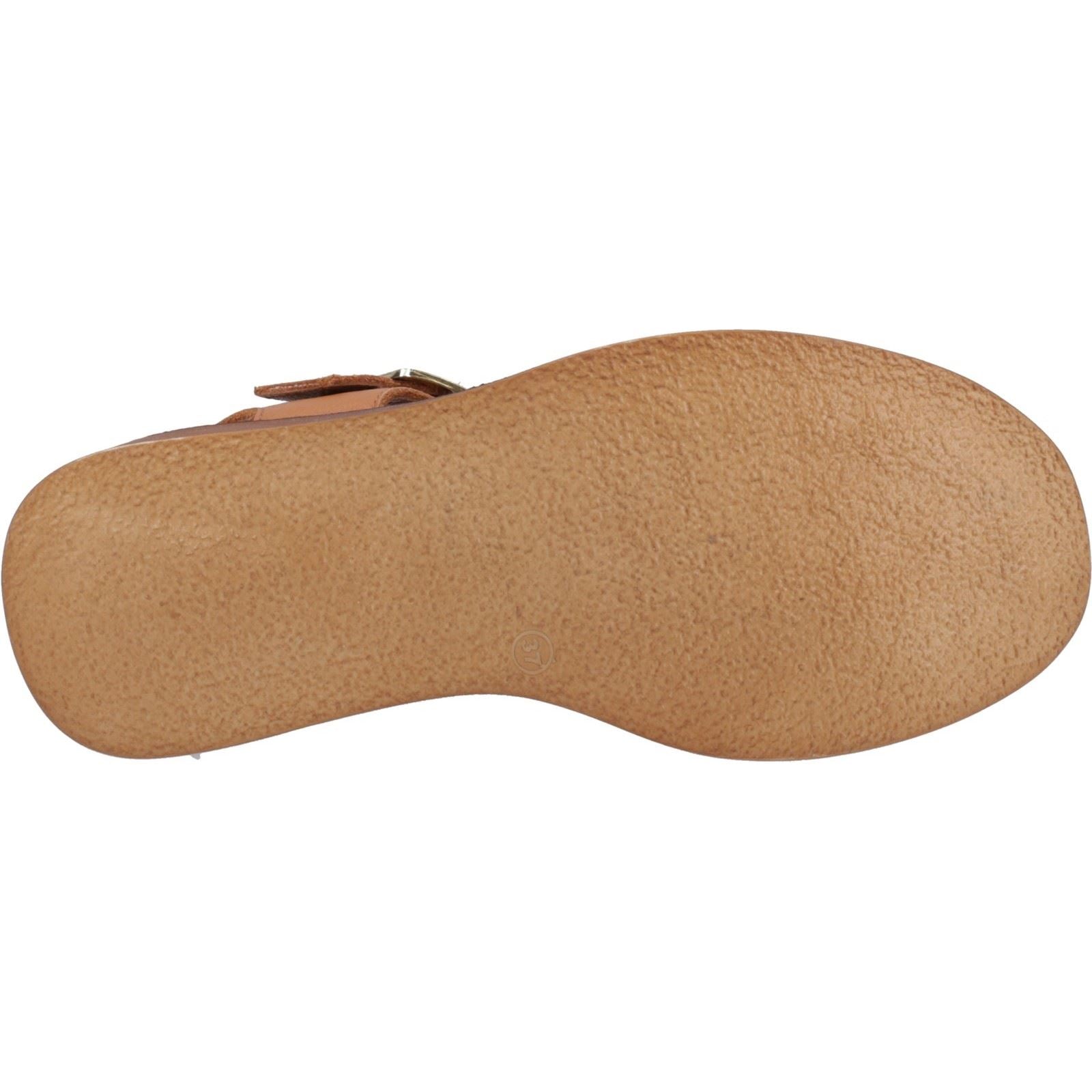Hush Puppies Beatrix Wedge Damen Ledersandalen In Tan